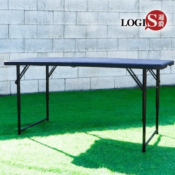 LOGIS  露營萬用122*61三段高度可調摺疊桌野餐桌 展示桌 和室桌 會議桌【CZ123Z-BK(黑) CZ123Z-W(白)】