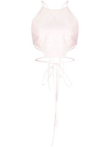BONDI BORN - Ota cut-out detail halterneck top - women - Cotton - S - Pink