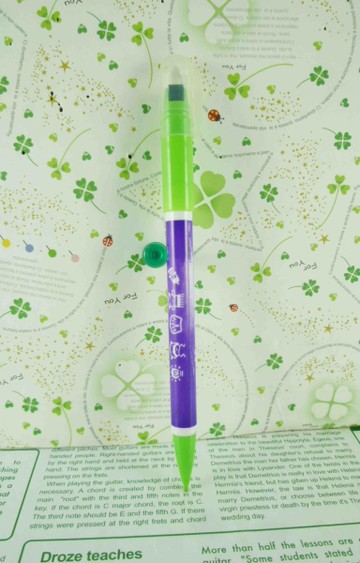 【震撼精品百貨】寵物機~自動筆附印章-綠