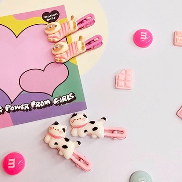 童-立體貓貓波浪壓夾2入（混款）