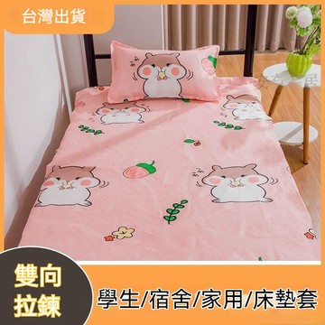 台灣出貨24H 床墊套 🍃 新品學生宿舍床墊套 卡通褥套 90cm套子 7字型拉鏈床套 可拆洗120cm床墊套 四季通用