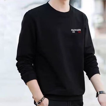 男衛衣純棉秋春款加絨加厚圓領2025新款長袖潮流百搭時尚男士上衣