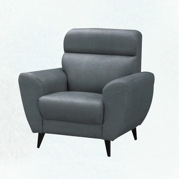 文創集 卡舵灰耐磨皮革單人座沙發椅-100x88x103cm免組