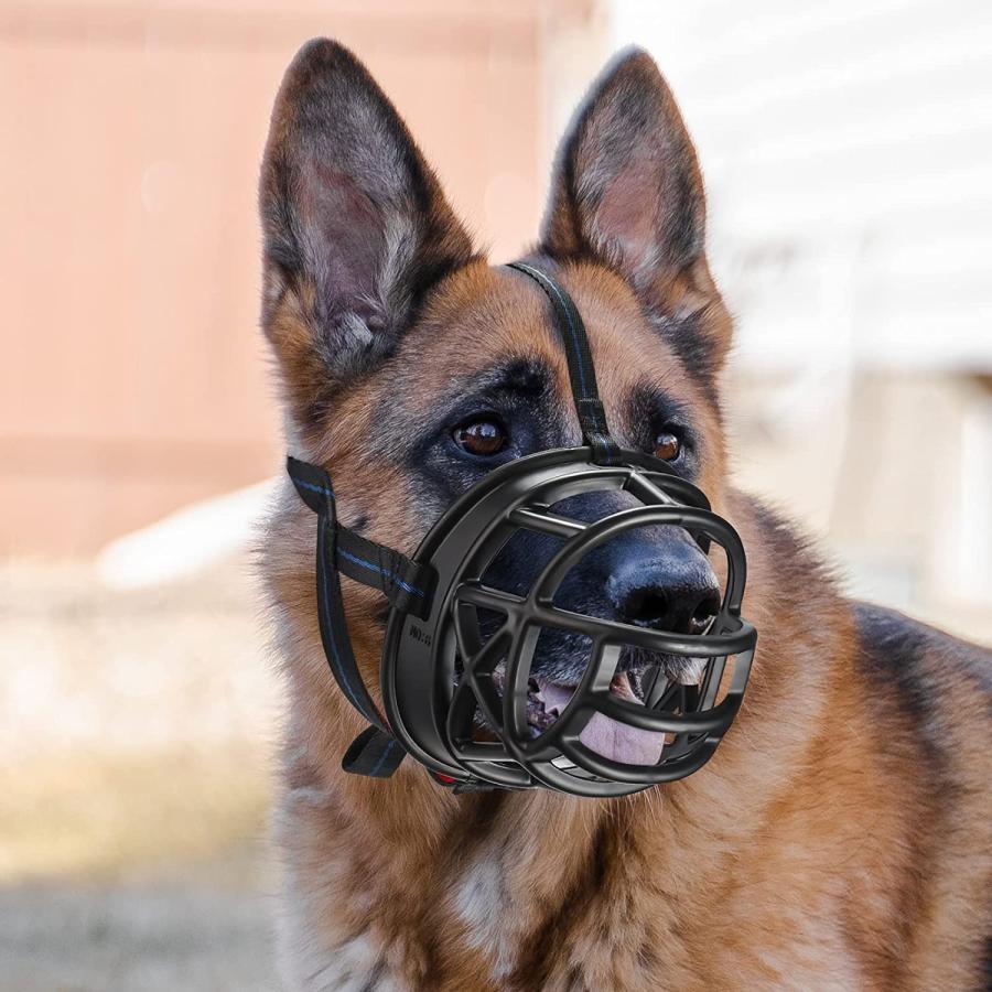 Dog Muzzles Size for Large Medium Sized Dogs Long Snout Prevents Chewing  Barking Biting Basket Muzzle Allows Panting and Drinking Comfortable Adj