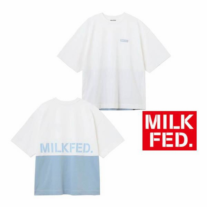 tシャツ Tシャツ ミルクフェド MILKFED SLANTED LOGO TOP 103232013012 レディース 白 ブラック 黒 MILKFED. tシャツ Tシャツ ミルクフェド MILKFED SLANTED LOGO