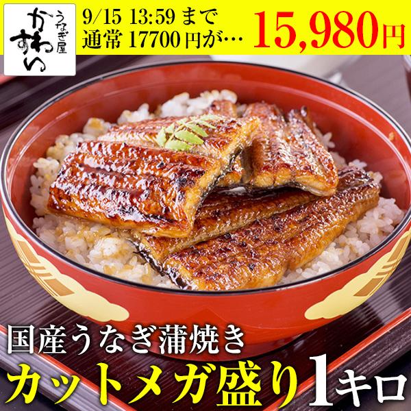 うなぎ 蒲焼き 国産 カットメガ盛り1kg ウナギ 鰻 蒲焼 送料無料