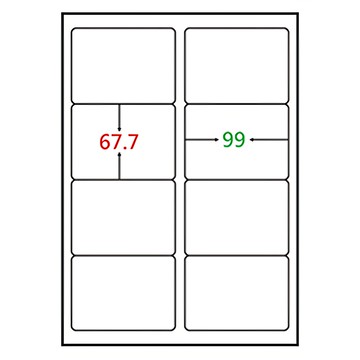 鶴屋 A4三用電腦標籤 B6899 99 x 67.7mm 41號  8格  105張