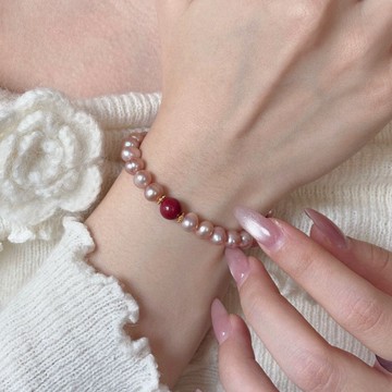 【紫南宮過爐🙏🏻】隔日到貨 女生手鏈 女生手串 硃砂手鏈 高含量硃砂 珍珠手鏈 高級感禮物 輕奢小眾 時尚百搭 ins風