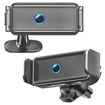 車用電動手機架 鋁合金+ABS材質 電力驅動/單手取放/狂抖不掉 77*57*32mm  深淵黑  1個