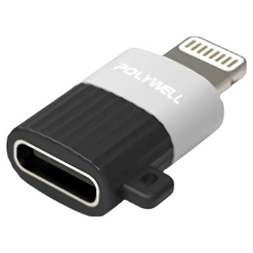 POLYWELL 寶利威爾 Type-C to Lightning蘋果轉接器 適用iPhone  PW15-T02-A028  1個