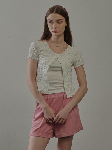 Embo Button Half Cardigan