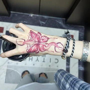 發2張【蝴蝶與蛇】高級感紋身貼防水防搓仿真