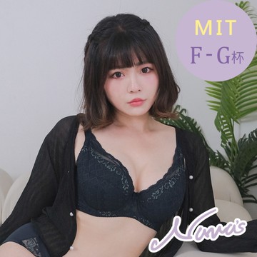 【露娜斯】羅曼花燦。F-G杯 包覆集中內月牙托提涼感舒適大罩杯機能內衣【深墨綠】台灣製U8889