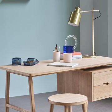 【Hübsch】－890490 簡約黃銅金屬桌燈 檯燈 床頭燈 夜燈 燈飾