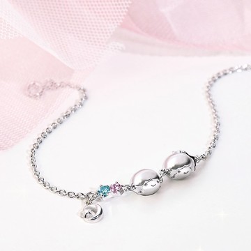 KikiLala星燦系列-雙子星晶鑽純銀手鍊