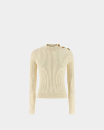 BALMAIN 金扣羅紋針織毛衣 - 38