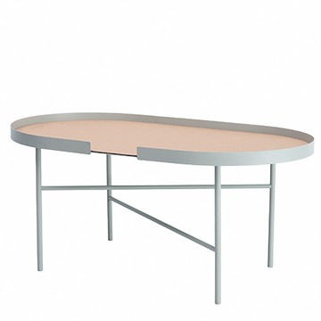 Design Bite｜橢圓桌 灰綠色