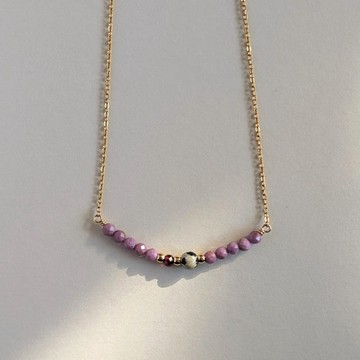 1月誕生石【14kgf・醫療級不鏽鋼鍊】磷鐵礦 石榴石 達爾馬提亞碧玉 天然石項鍊 母親節禮物