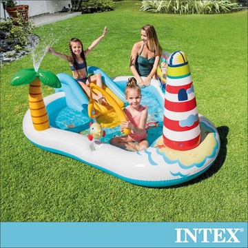 【INTEX】釣魚樂趣大型戲水池/泳池/兒童泳池/充氣泳池/遊戲池 218x188x99x13cm適2歲+(57162)