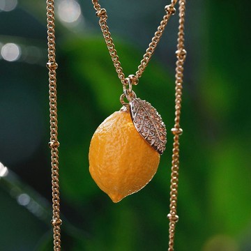【檸檬lemon】橄欖石珍珠月亮可疊戴顯白陶瓷項鏈