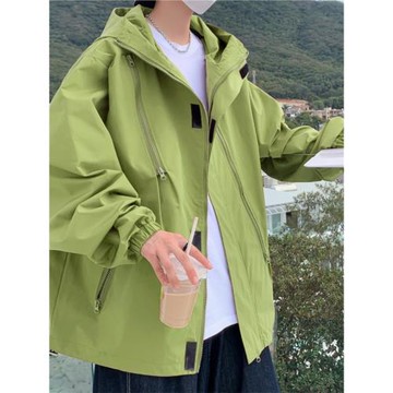 牛油果綠防曬沖鋒衣外套男夏季薄款防曬衣美式高街機能工裝夾克潮