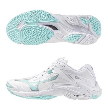 Mizuno 美津濃 排球鞋 女鞋 WAVE LIGHTNING Z8 白綠【運動世界】V1GC240045