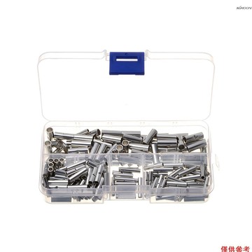 Kkmoon 200PCS / 盒非絕緣對接連接器, 無絕緣電線套圈電纜壓接端子, 帶儲物盒
