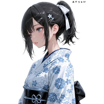 【12月新作2】07-110-0033 人物貼紙 和服女孩