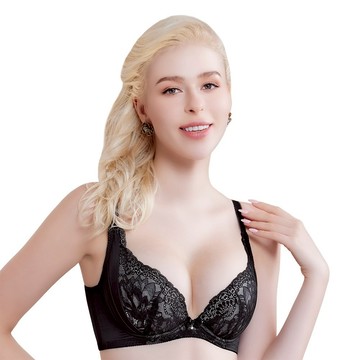 SWEAR 思薇爾 美波曲線系列 B-G罩 調整型 蕾絲 涼感 包覆 塑身 女內衣 (黑色)