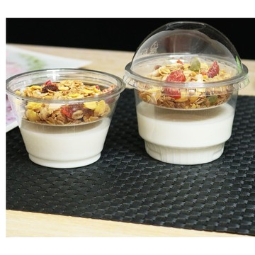 ◑☽✾優格杯一次性 雙層優格杯麥脆杯PET冷飲杯200ml塑膠沙拉杯100個✅✅