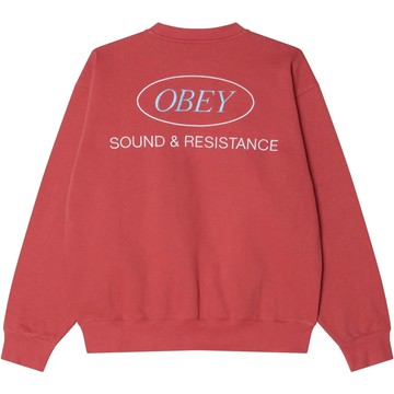 OBEY 112480166-RED SOUND CREWNECK 大學T (紅色)
