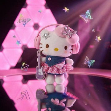 🍀臺灣出貨🍀【防僞標】粉色音樂Hello Kitty玩偶三麗鷗毛絨包掛件可愛