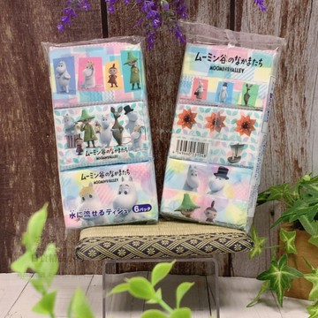 日本進口 N11 Moomin 嚕嚕米 袖珍面紙6包入 每張面紙上都有MOOMIN 姆明 的圖案 袖珍面紙 紙質柔軟