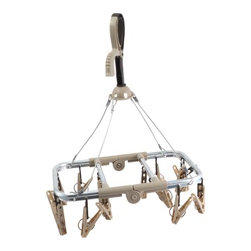 陽光家族鋁合金折疊鋼繩曬架-14夾-1組