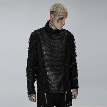 廢土術士做舊壓光高領上衣