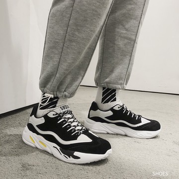 FINDSENSE品牌 2018 超火的 韓國原裝  男 秋季 運動 低幫 繫帶鞋子 潮流休閒鞋