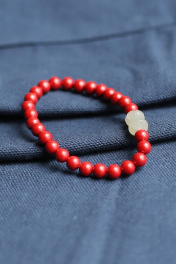 春秋手作 | 高含量硃砂 | 6mm 8mm帝王砂 並蒂蓮花 | 闢邪 開運