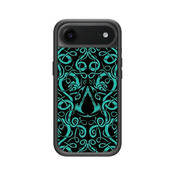 iPhone Air Mod NX -邊框背蓋組合 (相機按鈕) 黑 - Assassin's Creed - Valhalla - Viking Pattern