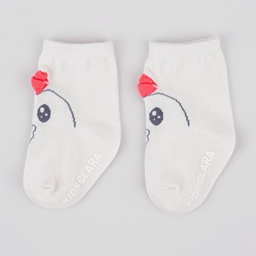 Happy Prince 韓國製 Dicky Chicken逗趣小雞嬰兒童短襪 - 白S