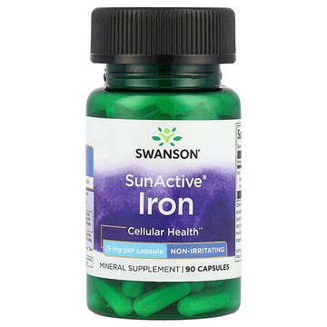 Swanson Vitamins, SunActive®，鐵，15 毫克，90 粒膠囊