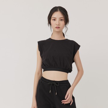 【ERSS】女裝 短袖 女生 t恤 短袖上衣 給妳令人注視的腰線背心  黑色 【K70233】