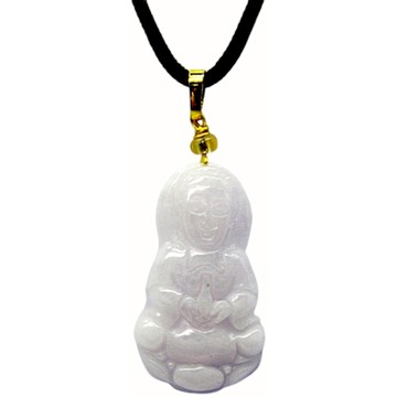 【小樂珠寶】濃郁紫羅蘭觀音 天然A貨翡翠玉石吊墜子項鍊H30