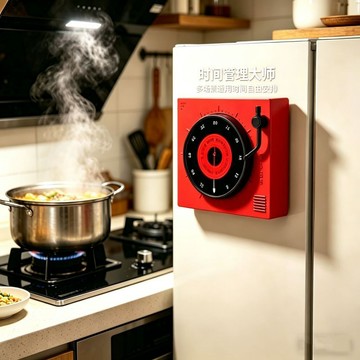 桃園出貨✨免打孔計時器廚房機械定時學習兒童廚房提醒器磁吸式烹飪秒錶鬧鐘