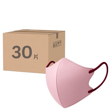 MASCLUB 涼感口罩 玫瑰紅 3D立體透氣舒適  1盒  30片