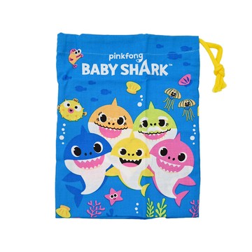 Skater 卡通束口牙刷收納袋 KB62  205 x 148mm  鯊魚寶寶 藍色