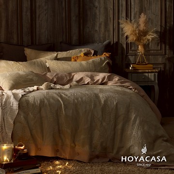 HOYACASA 純棉色織緹花薄被套床包組｜奈森｜(雙人/加大/特大)｜HYGGE STYLE