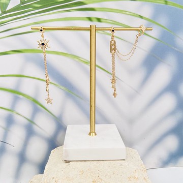 COLE COOL兩用純銀耳骨耳線星星太陽耳環耳夾