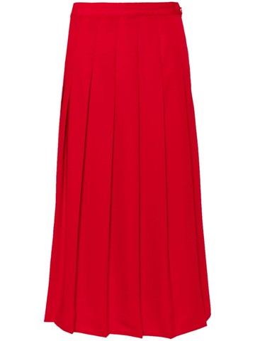 Polo Ralph Lauren - pleated midi skirt - women - Recycled Polyester/Polyester - 0 - Red