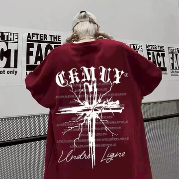 夏季潮牌短袖 重磅純棉抗皺短T 男生短袖 男女可穿 情侶百搭打底上衣 圓領 寬鬆 休閒短袖