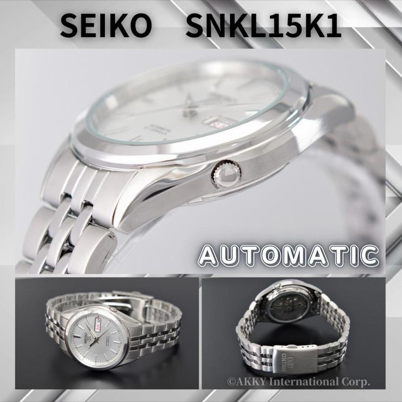 セイコー SEIKO 5 腕時計 海外モデル 自動巻き シルバー文字盤